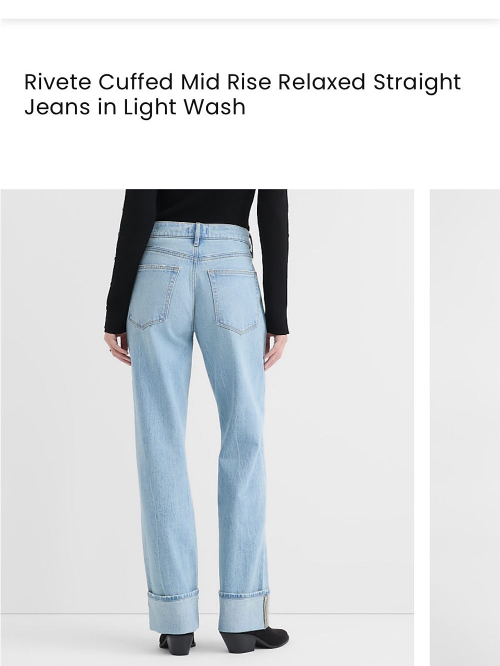 LOFT Rivete Light Blue Straight-Leg Jeans - Picture 3 of 6